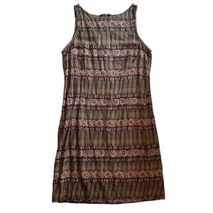 Vintage Studio 90s Floral Sleeveless Mini Dress Womens Size 10 Made In USA Brown